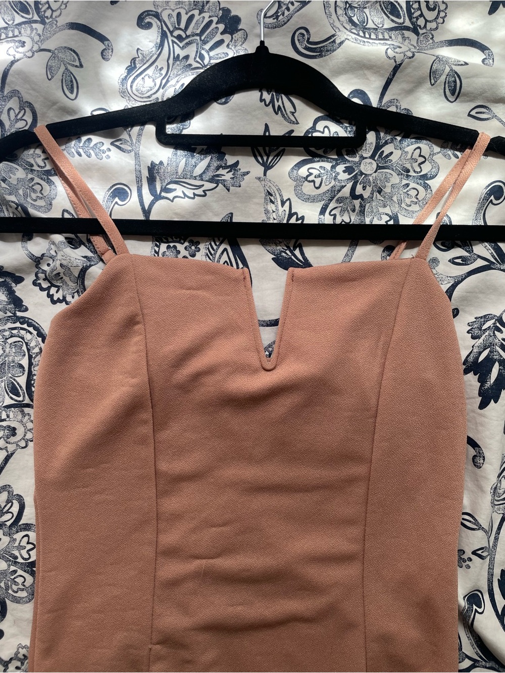 Pink Blush V-Notch Spaghetti Strap Bodysuit